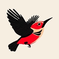 Logo de Murmullos de Sueño, ilustración de un colibrí